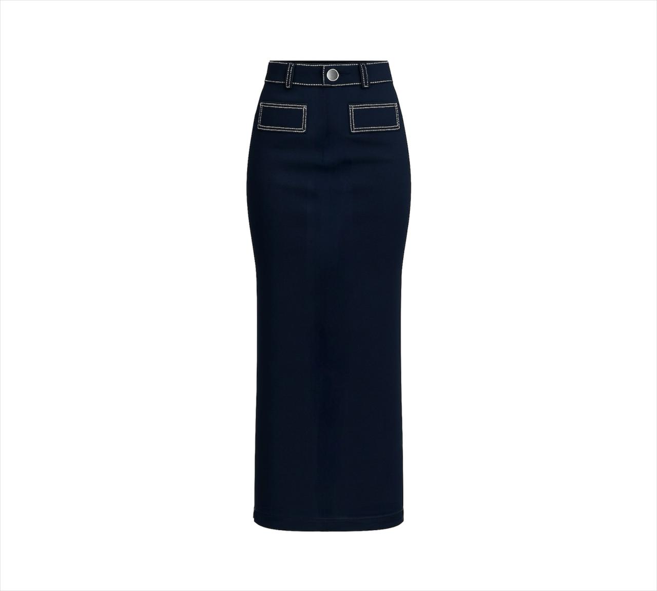 Double stitch maxi skirt
