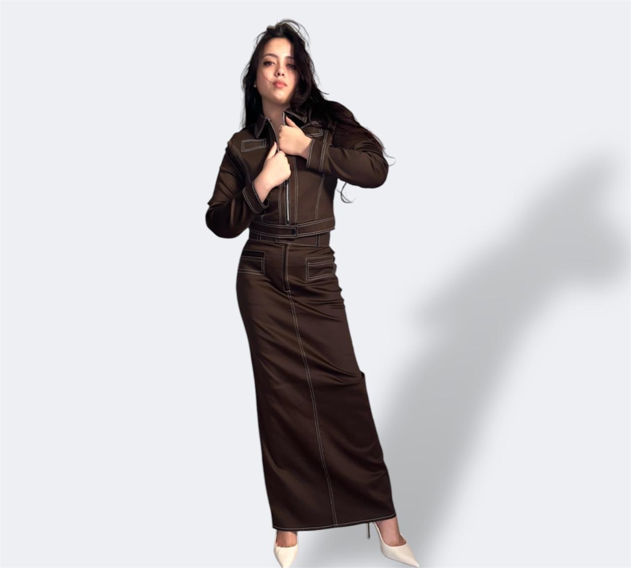 Double Stitched Maxi Skirt