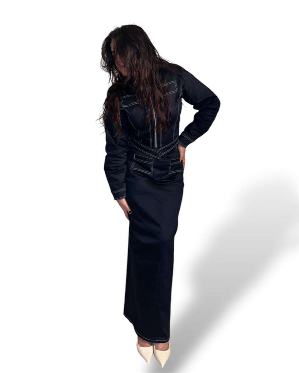 Double stitch maxi skirt