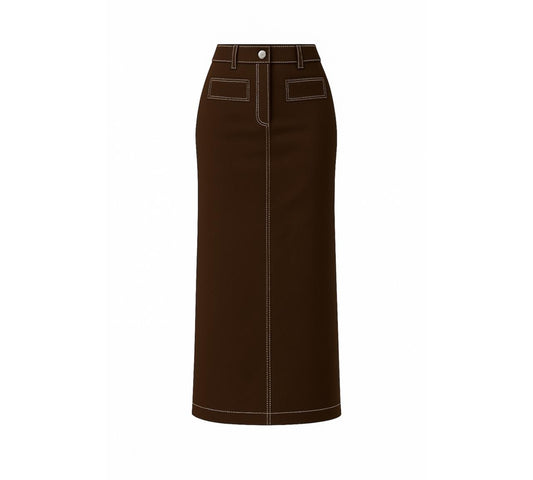 Double Stitched Maxi Skirt