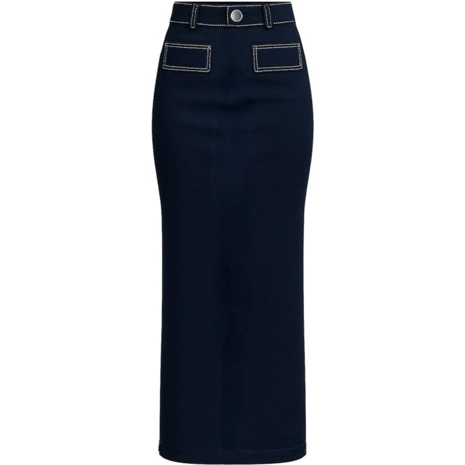 Double stitch jacket -maxi skirt set
