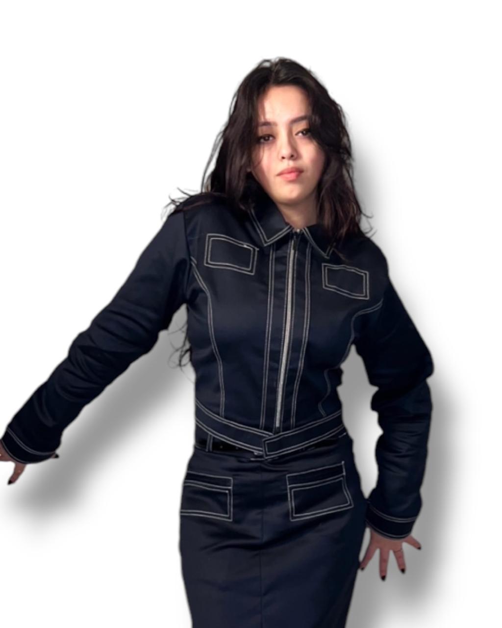 Double stitched short jacket