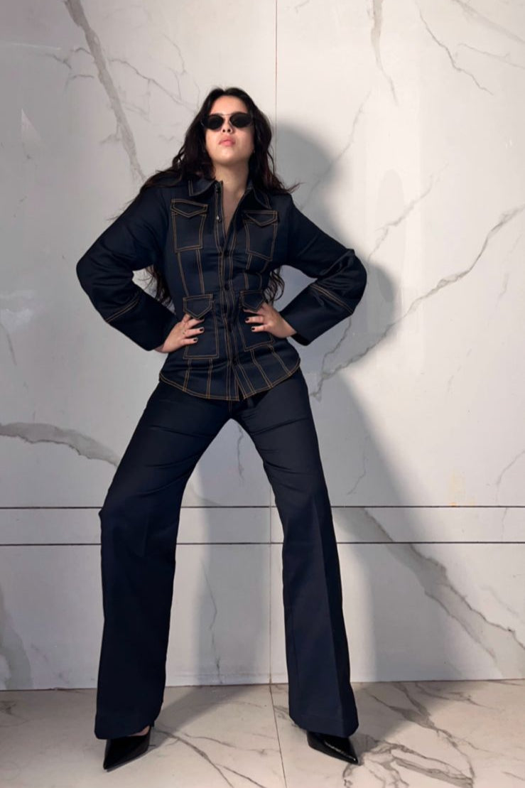 double stitched suit