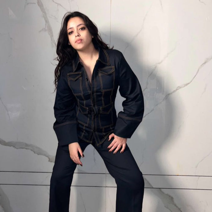 double stitched suit