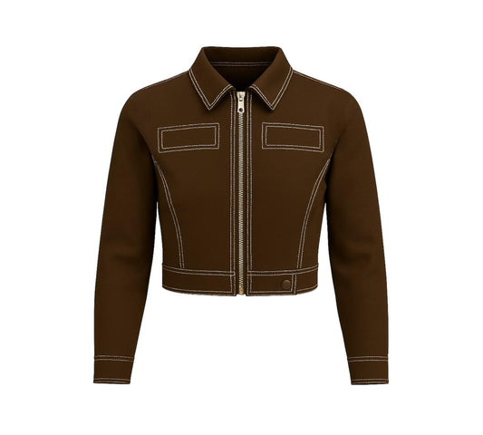 double stitched short jacket