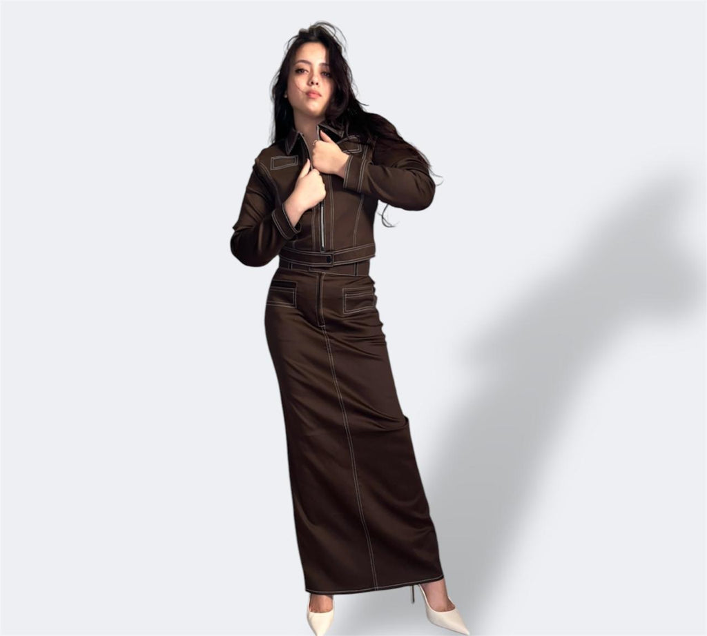 Double Stitched Maxi Skirt