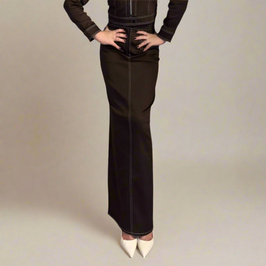 Double Stitched Maxi Skirt